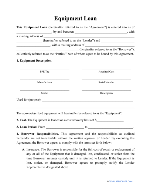 Free Loan Agreement Templates Customize Download Print PDF