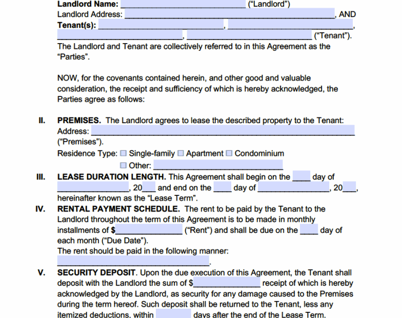 Free Maryland Standard Residential Lease Agreement Template PDF WORD