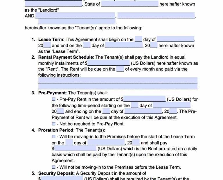 Free Mississippi Rental Lease Agreement Templates PDF WORD