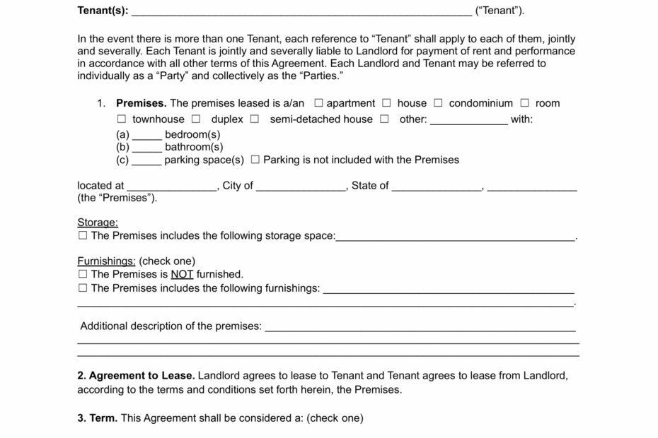 Free New York Residential Lease Agreement Template PDF Word