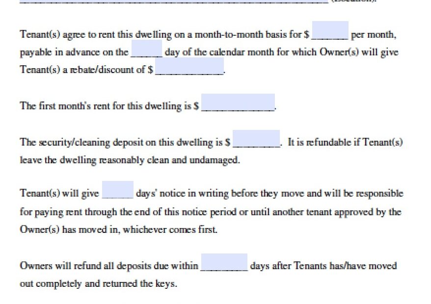 Free Ohio Rental Lease Agreement Templates PDF Word