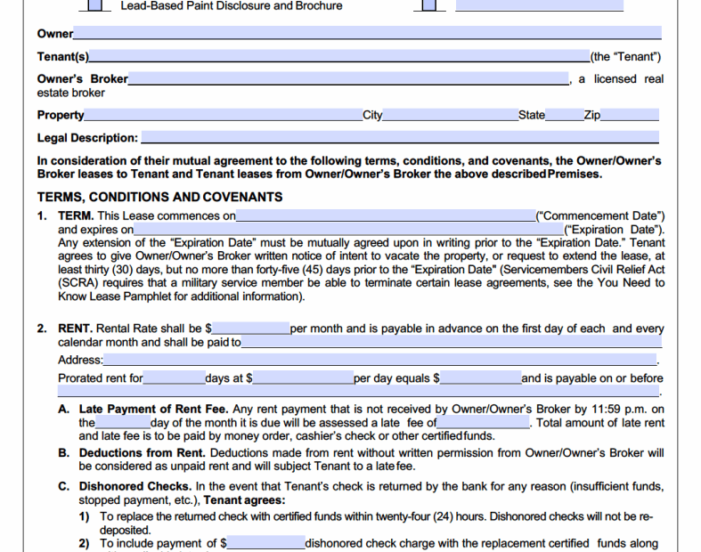 Free Oklahoma Standard Residential Lease Agreement Template PDF WORD