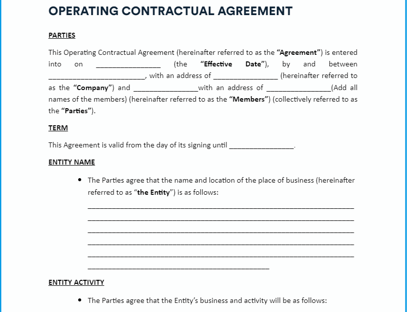 Free Operating Agreement Template To Set Up Your First LLC