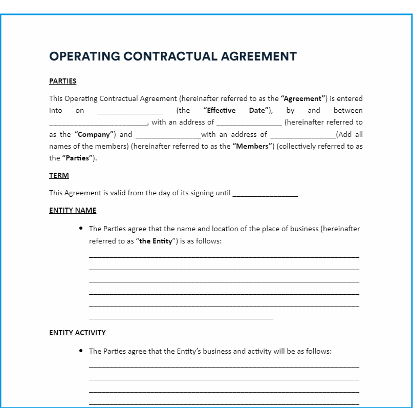 Free Operating Agreement Template To Set Up Your First LLC