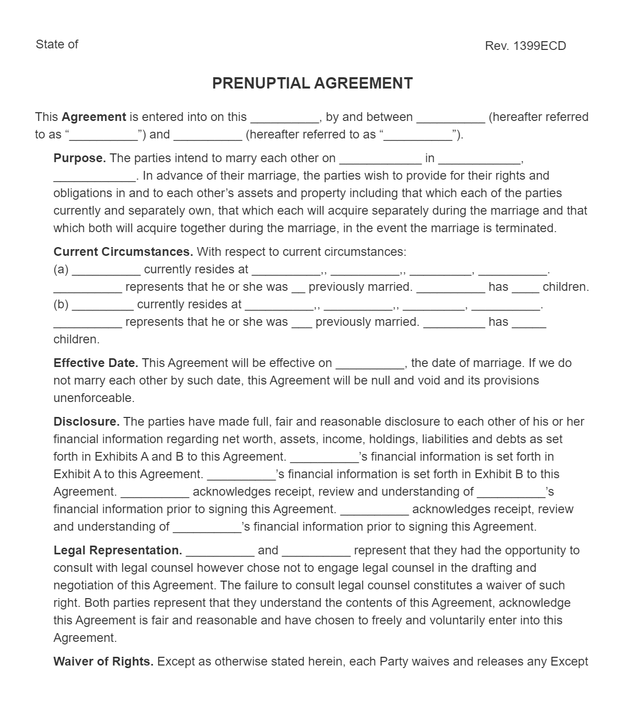 Free Prenuptial Agreement Legal Template For 2023 PDF Word