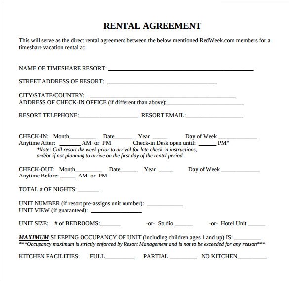 Free Printable Basic Rental Lease Agreement