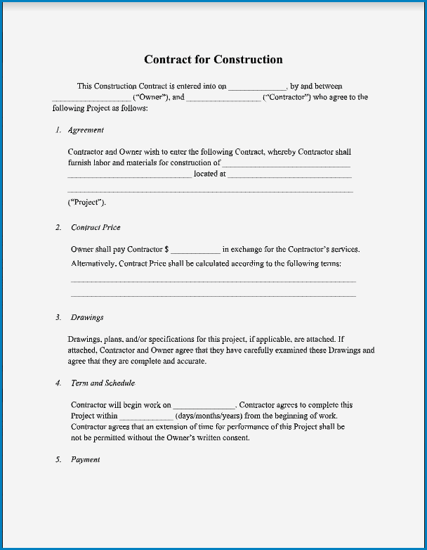  Free Printable Contractor Agreement Template