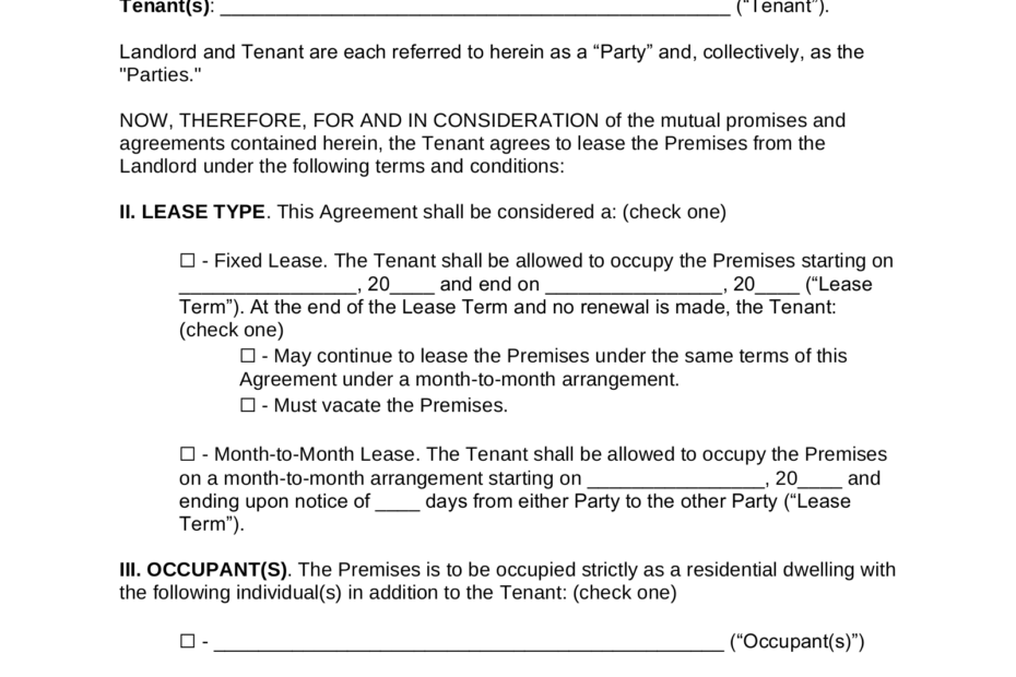 FREE Printable Georgia Lease Agreement PDF Printable Lease Agreement