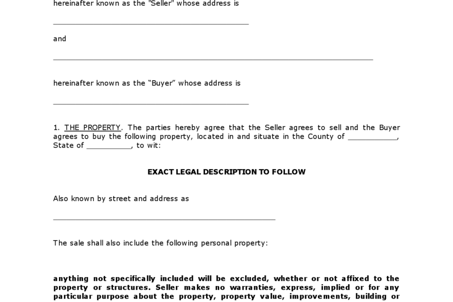 FREE PRINTABLE LAND CONTRACT FORMS WORD FILE