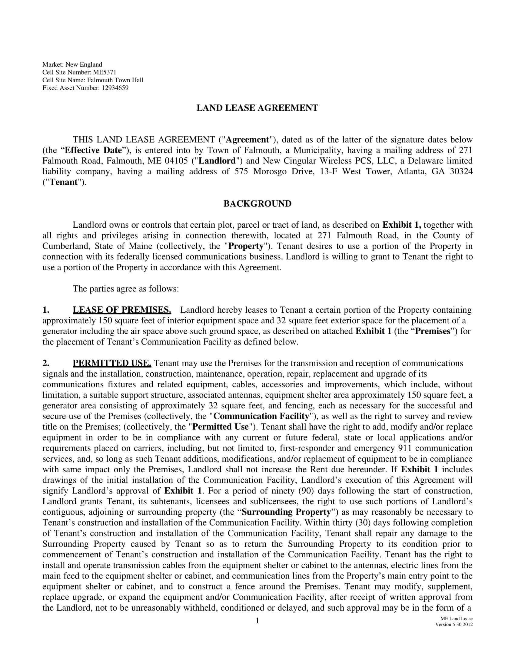 Free Printable Land Lease Agreement Templates Word PDF Sample