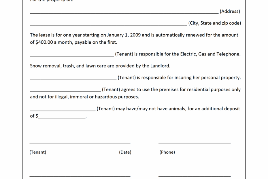 Free Printable Lease Agreement Template Word Printable Templates