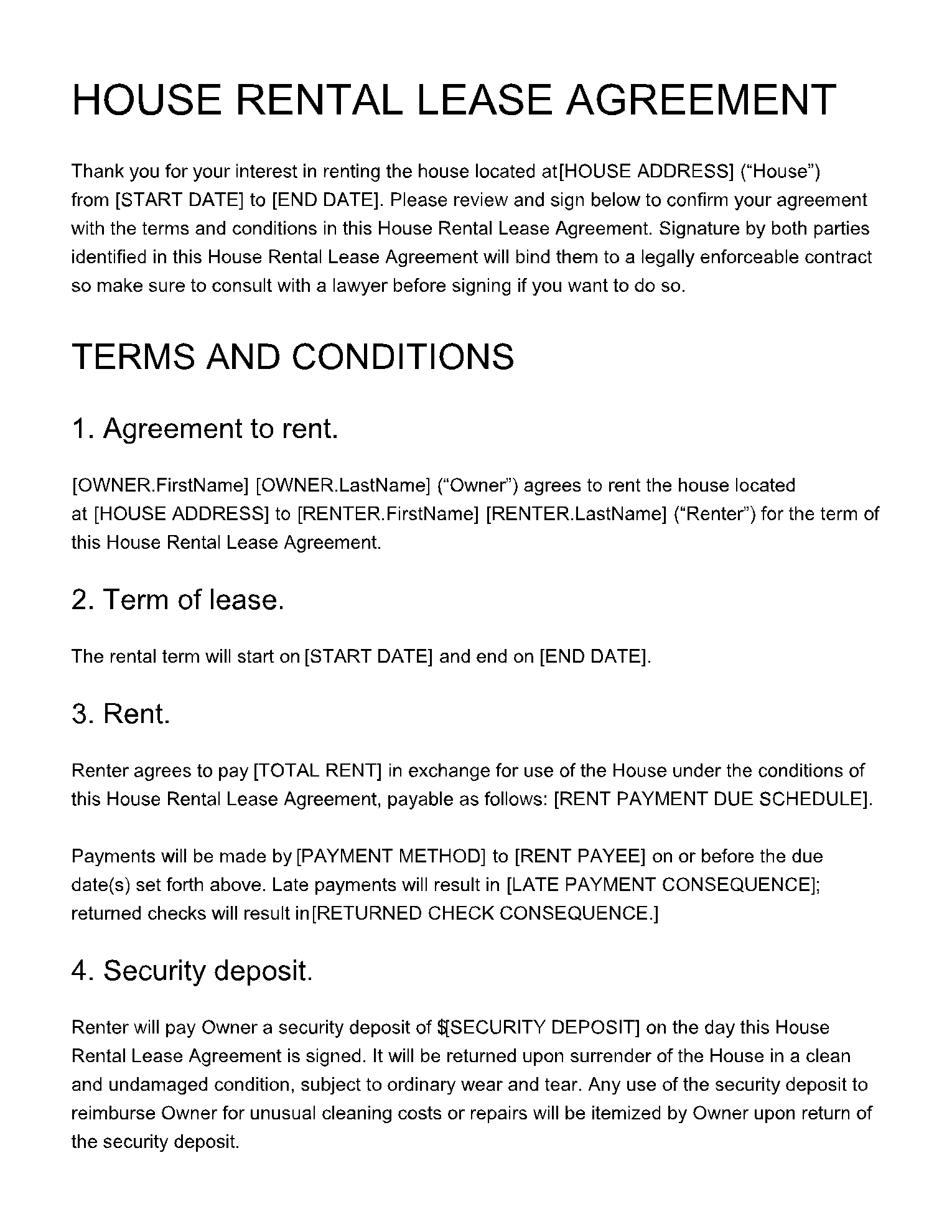 Free Printable Lease Agreements For Renting A House FREE Printables