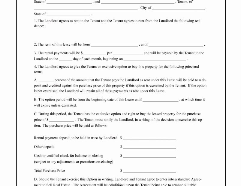 Free Printable Lease Purchase Agreement Free Templates Printable
