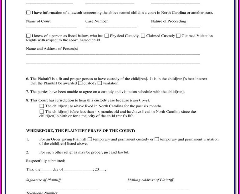 Free Printable Separation Agreement Nc