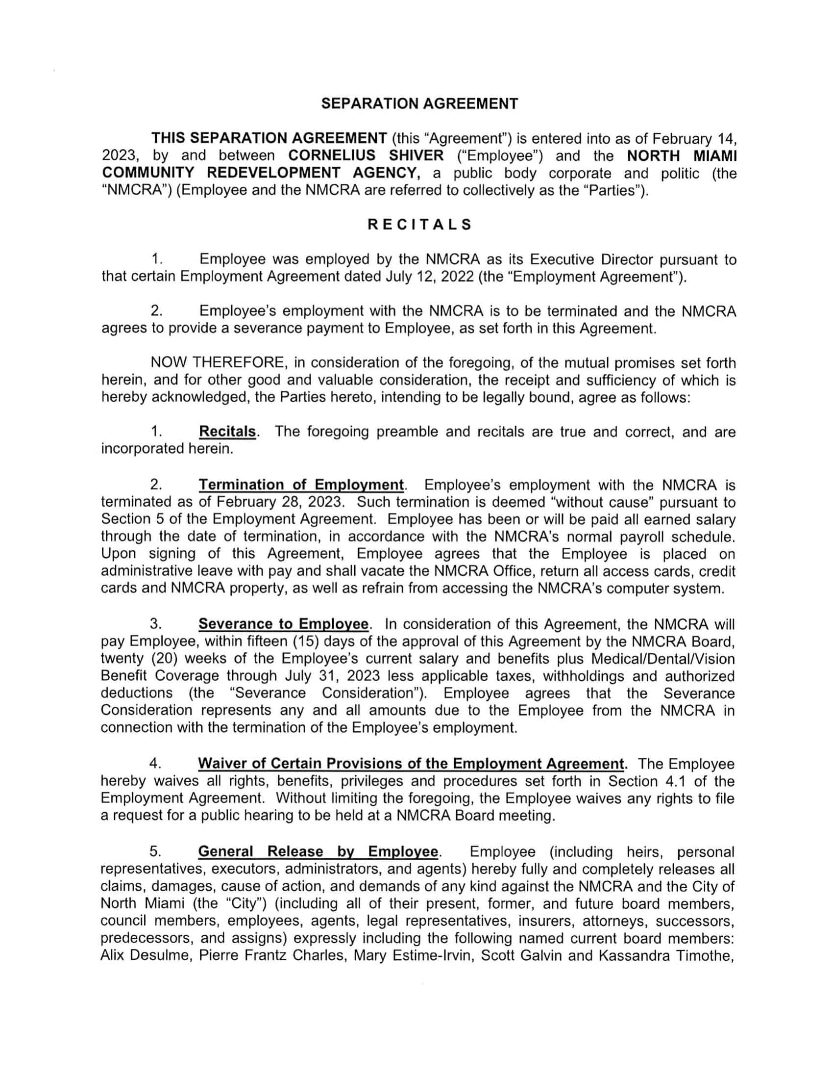 Free Printable Separation Agreement Templates PDF Word 
