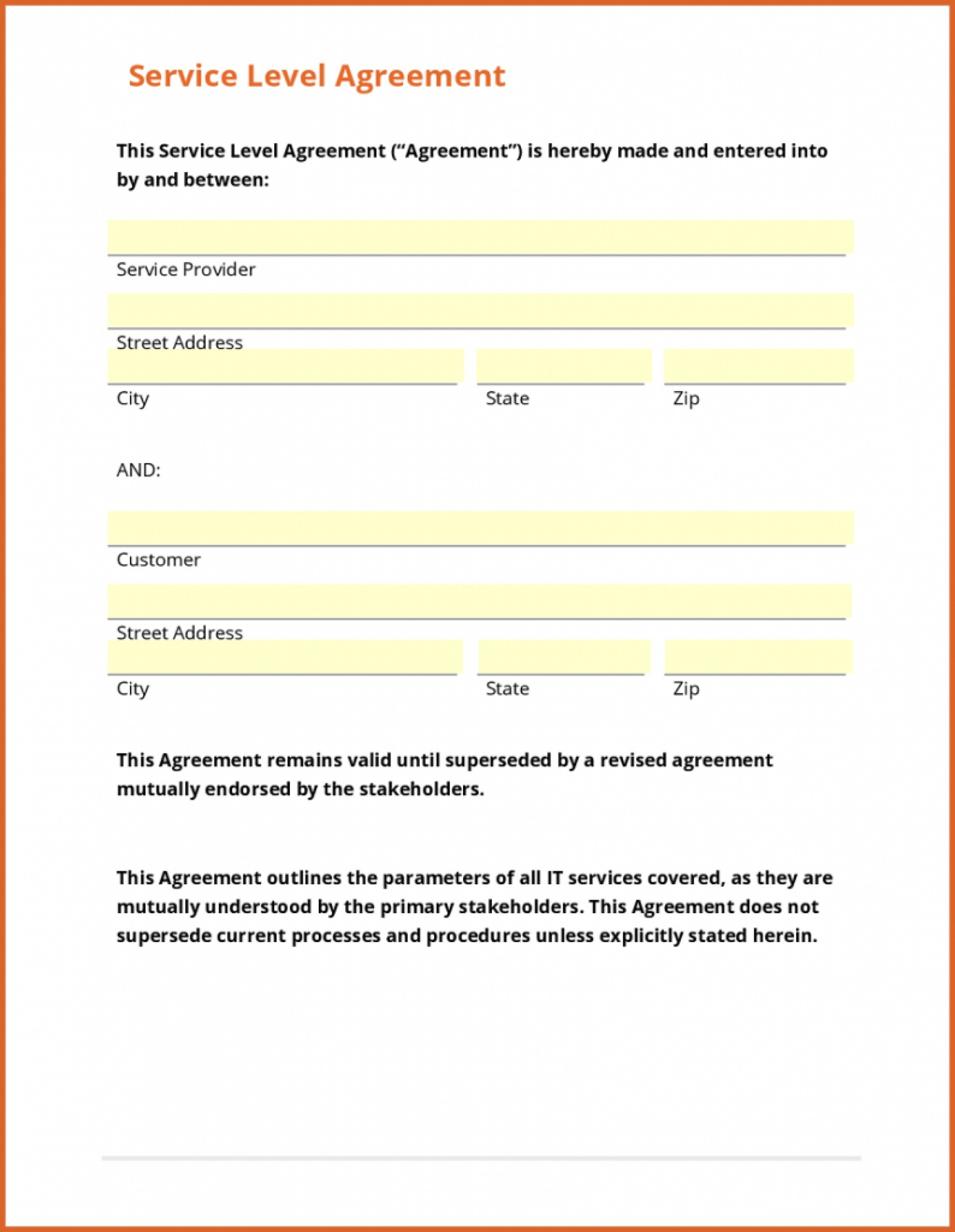 Free Printable Service Contract Forms Printable Forms Free Online