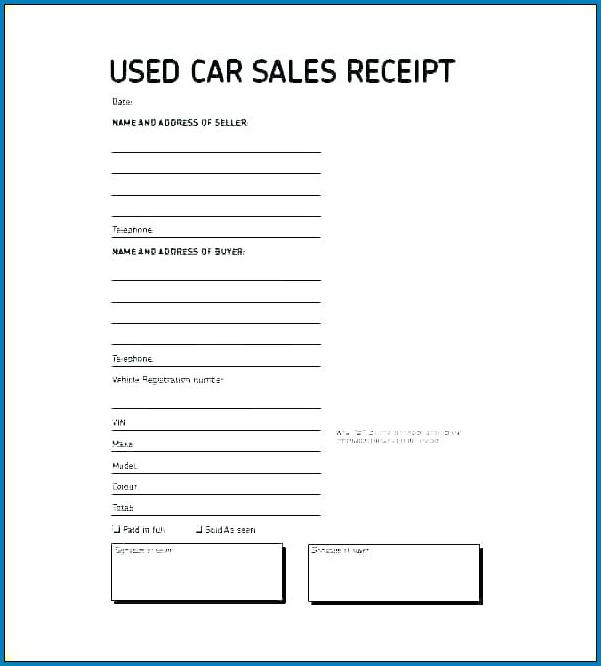  Free Printable Used Car Sales Agreement Template