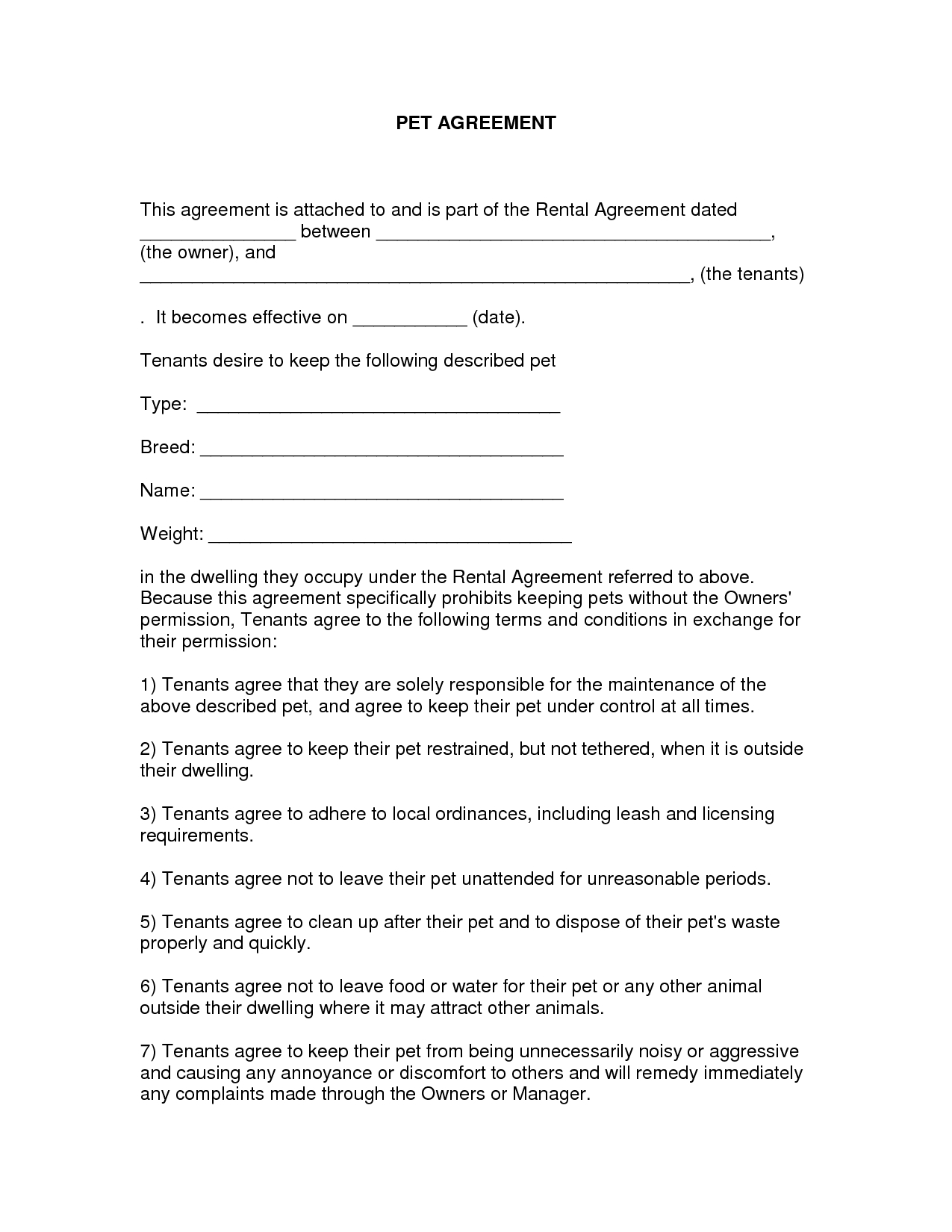 Free Printable Vehicle Lease Agreement