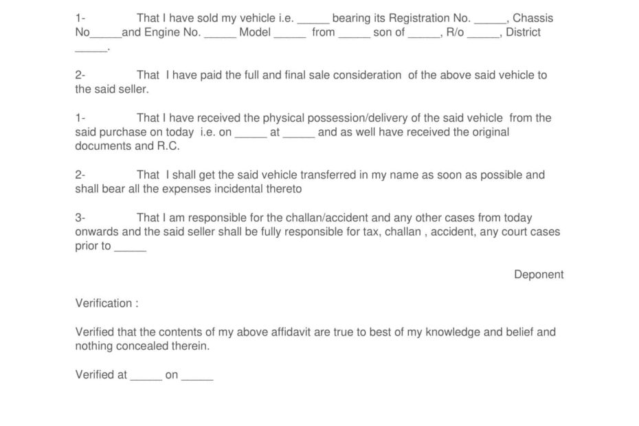 Free Printable Vehicle Purchase Agreement Templates PDF Word