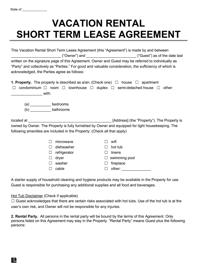 Free Rental Lease Agreement Forms Word PDF Legal Templates