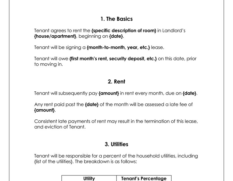 Free Room Rental Agreement Templates with Guide Tips