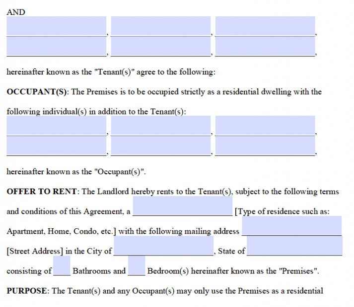 Free Standard 1 Year Lease Agreement Template PDF And Word