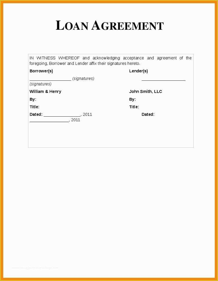 Free Template For Loan Agreement Between Friends Of Sample Loan 