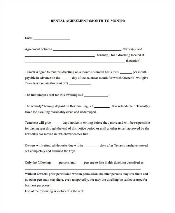 Generic Printable Lease Agreement