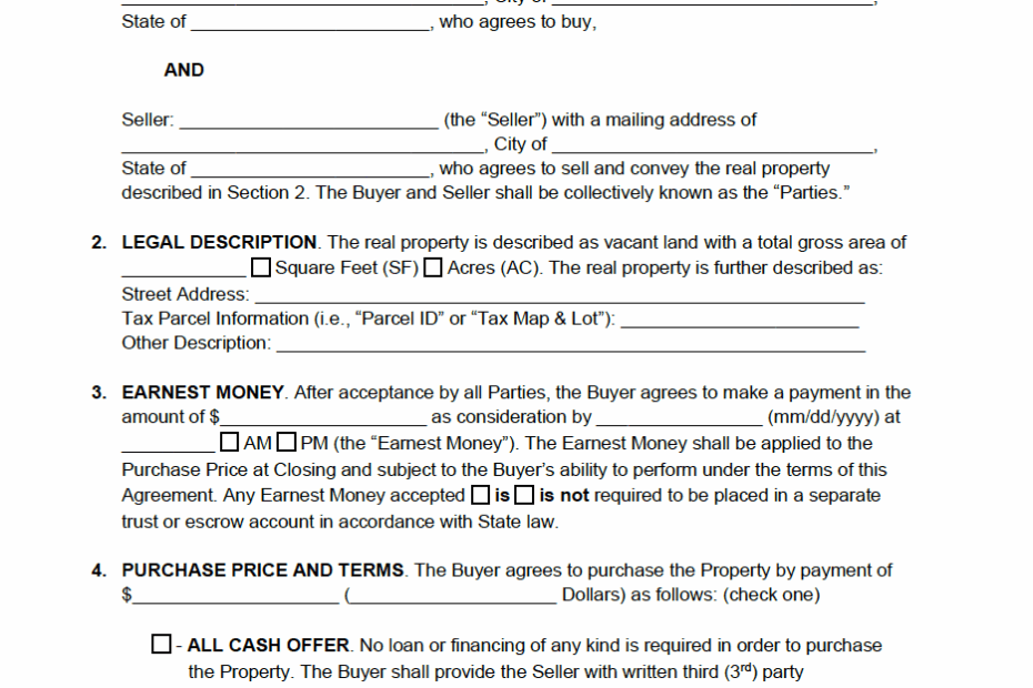 Land Purchase Agreement Template