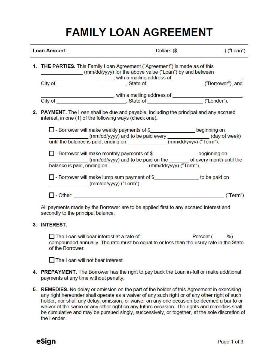 Loan Agreement Word Template