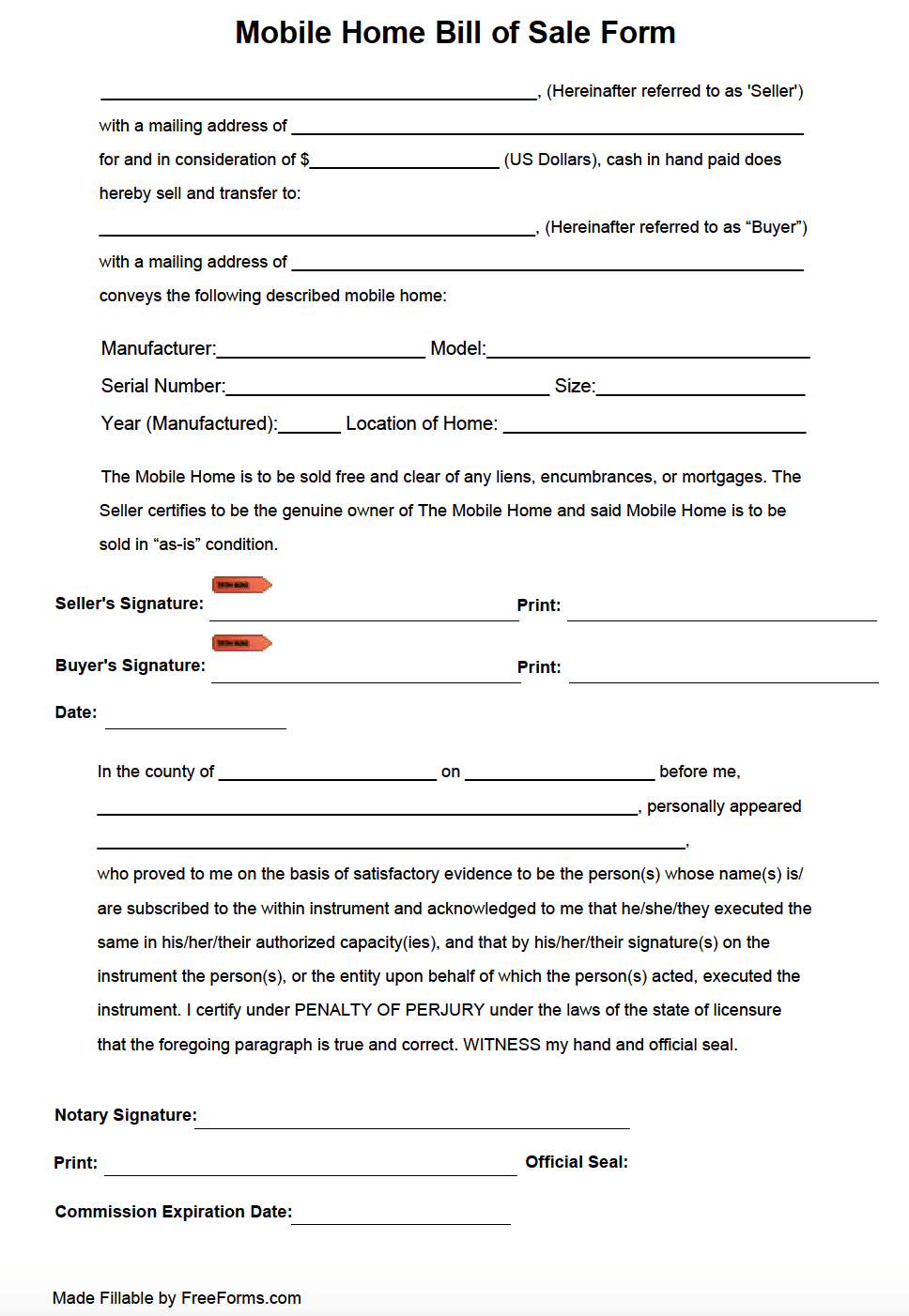 Mobile Home Purchase Agreement Template Sfiveband