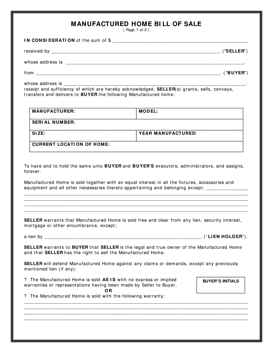 Mobile Home Purchase Agreement Template Sfiveband