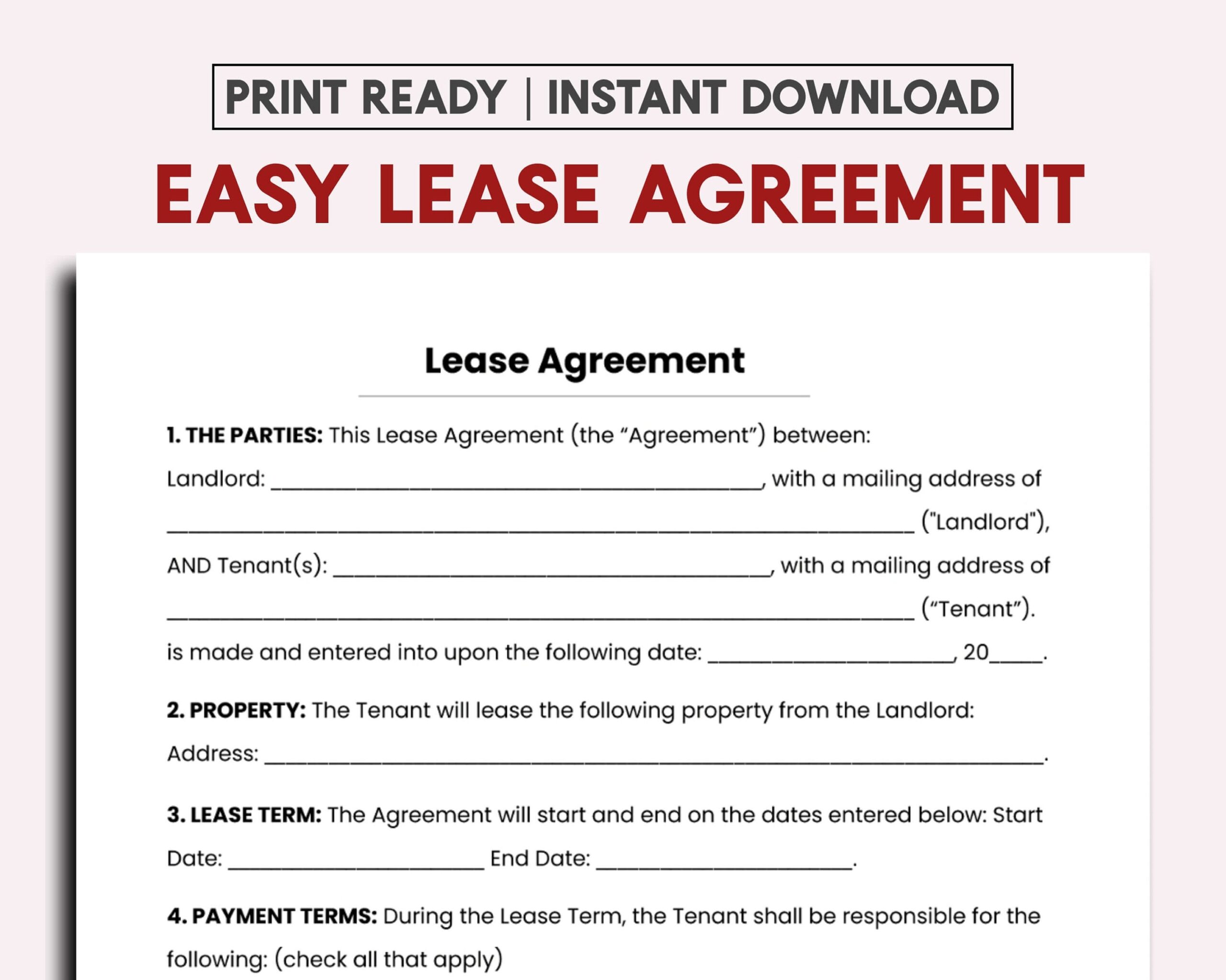 One Page Rental Agreement Template Prntbl concejomunicipaldechinu gov co