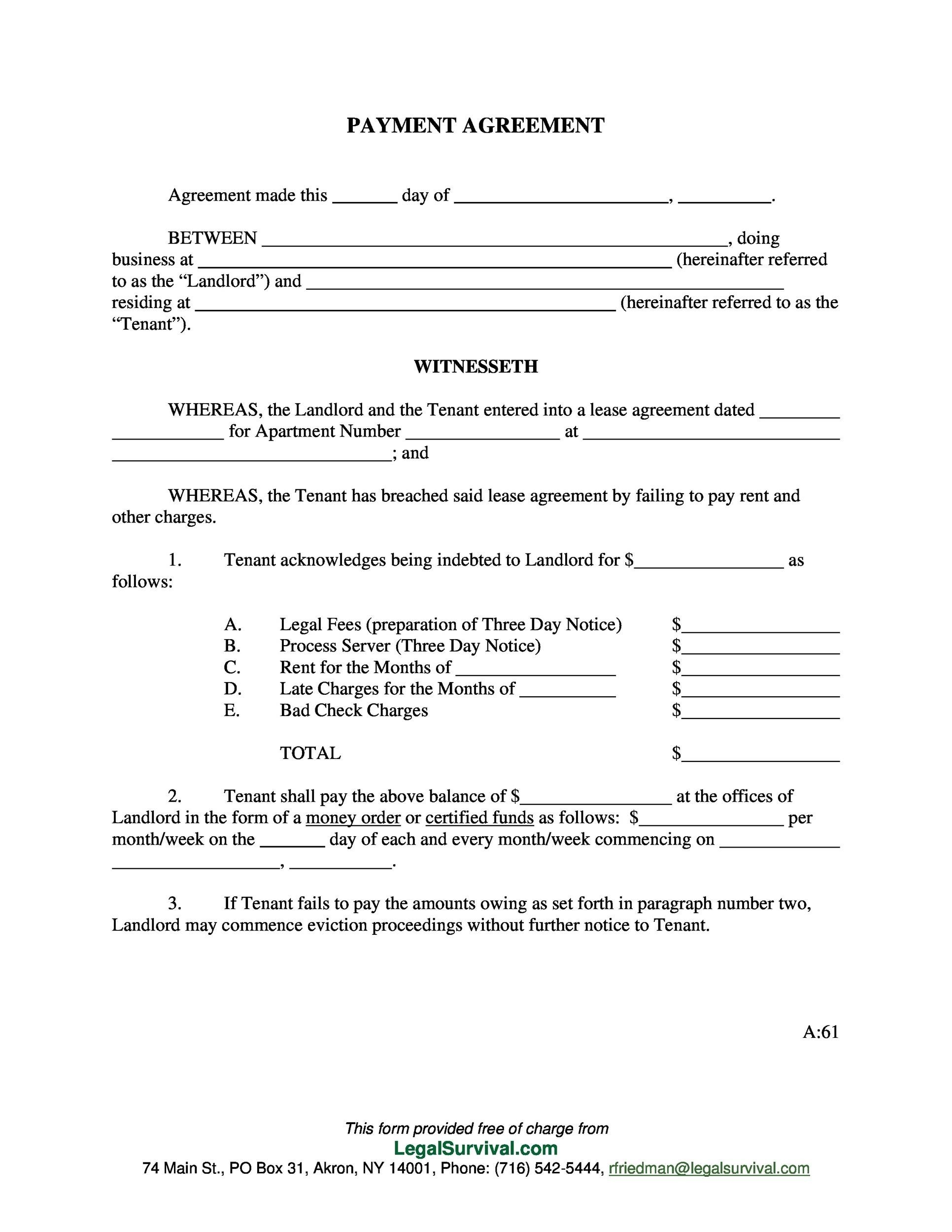 Payment Agreement 40 Templates Contracts TemplateLab