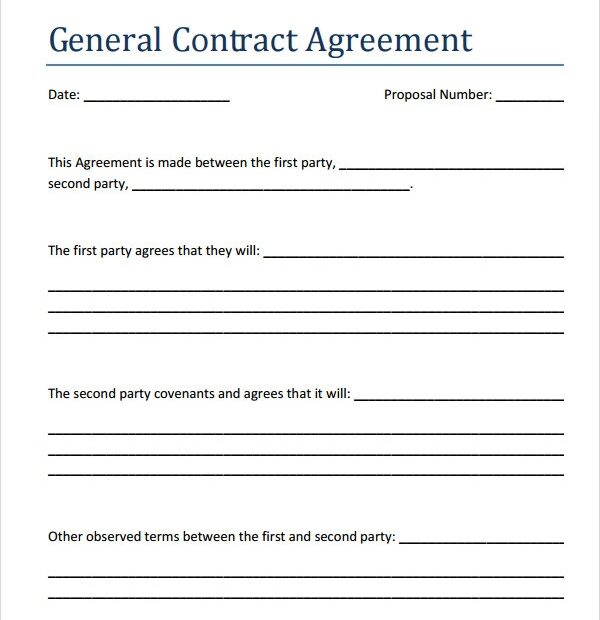 Printable Contract Template