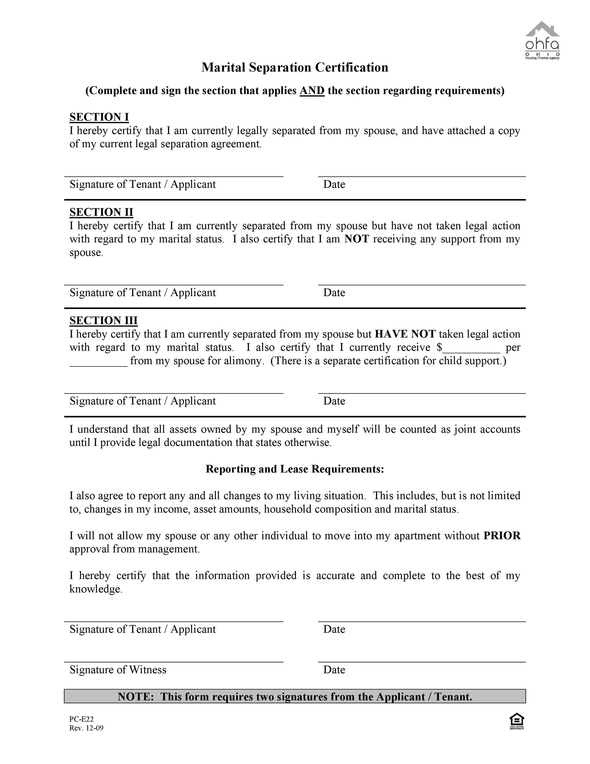 Printable Do It Yourself Separation Agreement