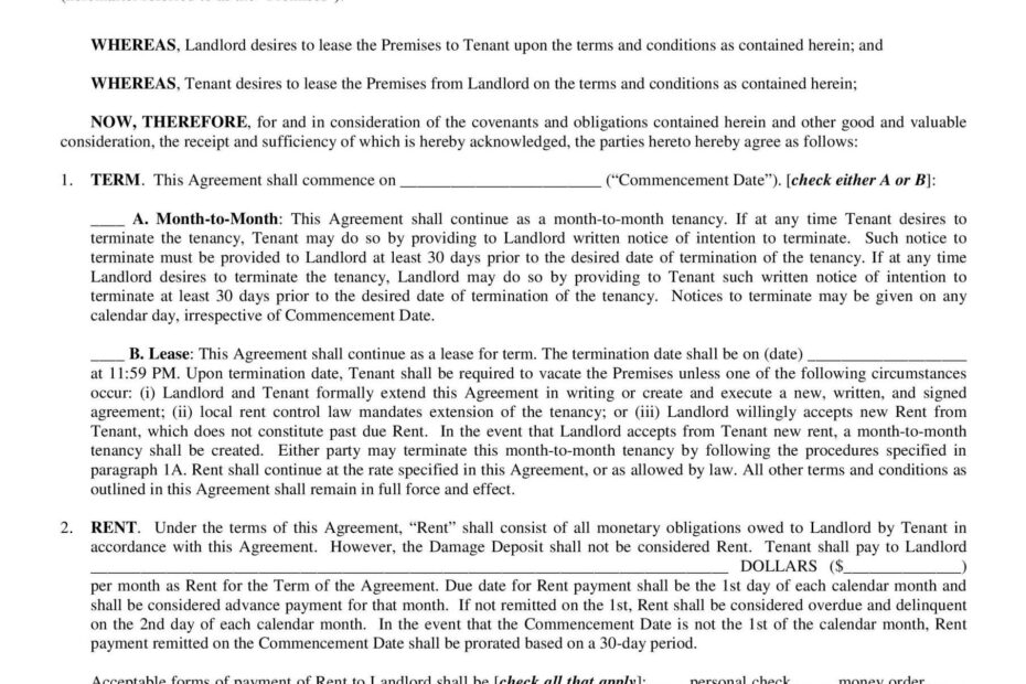 Printable Florida Lease Agreement Template