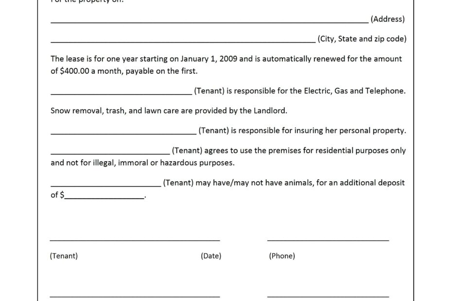 Printable Free Spanish Rental Agreement Template