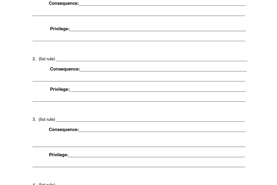 Printable Household Expectations Agreement