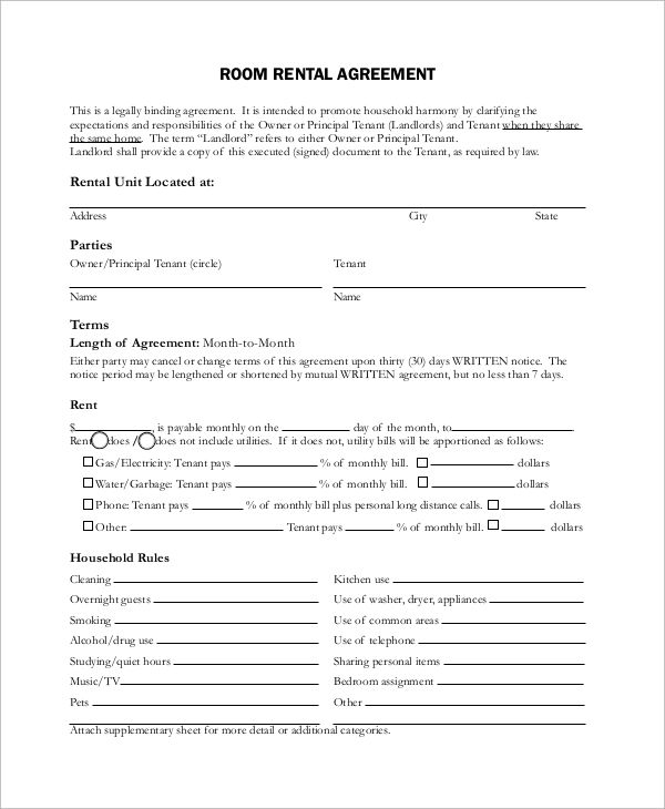 Printable Household Expectations Agreement