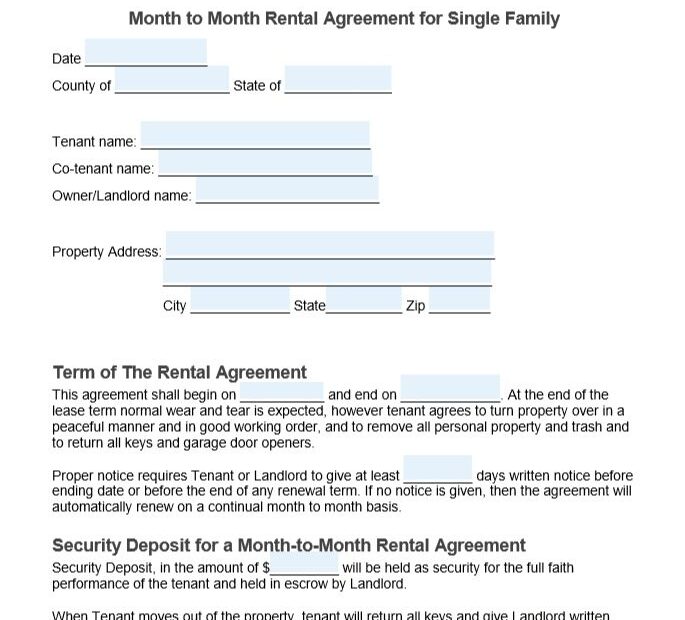 Printable Lease Agreement With Utilities Included Printable Lease