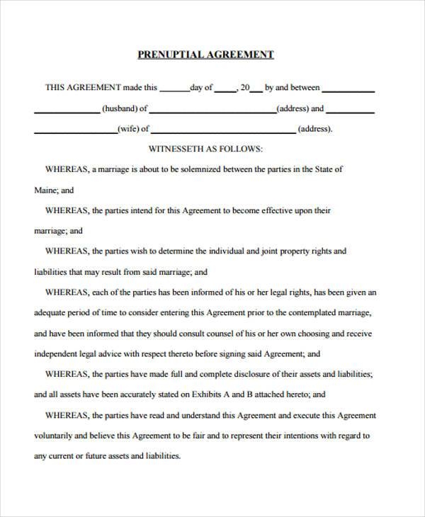 Printable Postnuptial Agreement Template Printable And Enjoyable Learning