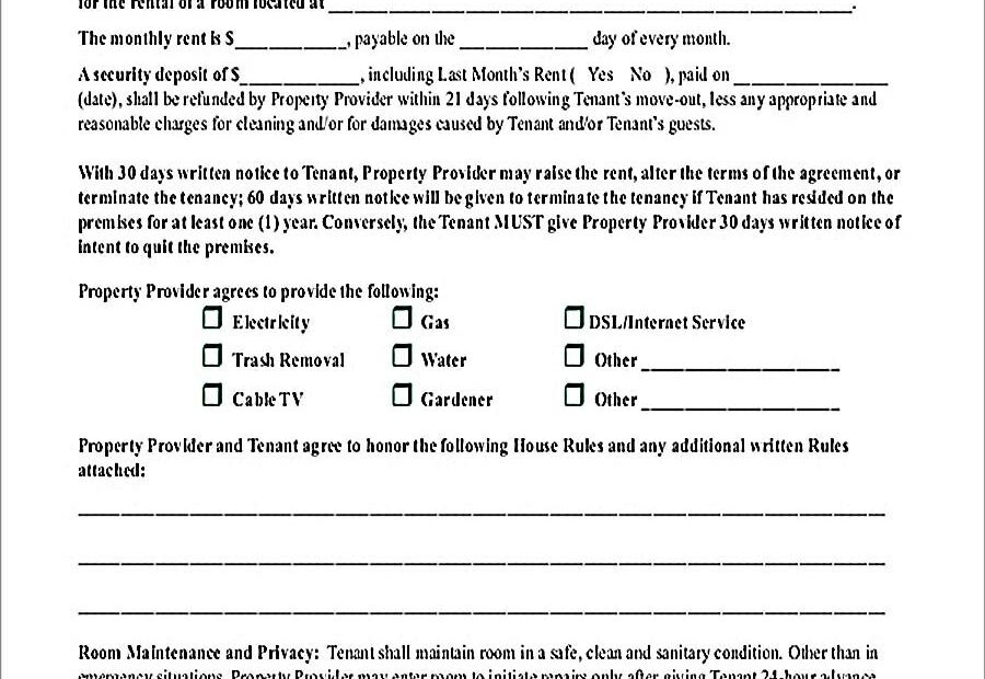 Printable Private Rental Agreement Template Printable Templates