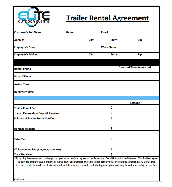 Printable Rv Rental Agreement Template Printable Word Searches