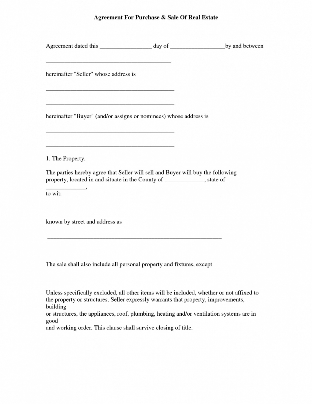 Printable Simple Mobile Home Purchase Agreement Printable Templates
