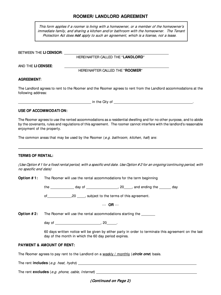 Rental Lease Agreement Ontario Template