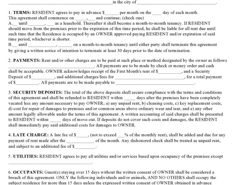 Residential Lease Agreement