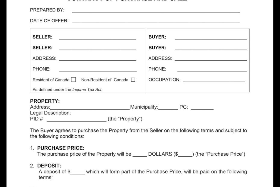 Residential Purchase Agreement Real Estate Purchase Agreement Property