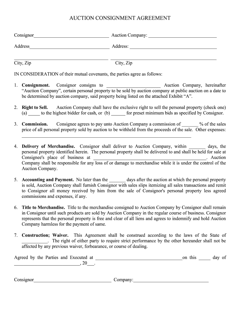 Retail Consignment Agreement Template
