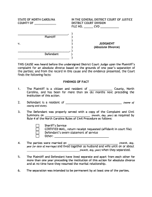 Separation Agreement Template Nc Forms Fillable Printable Samples 